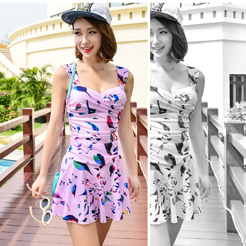 Слитное бикини 2019 купальные костюмы с принтом для женщин модная одежда плавания