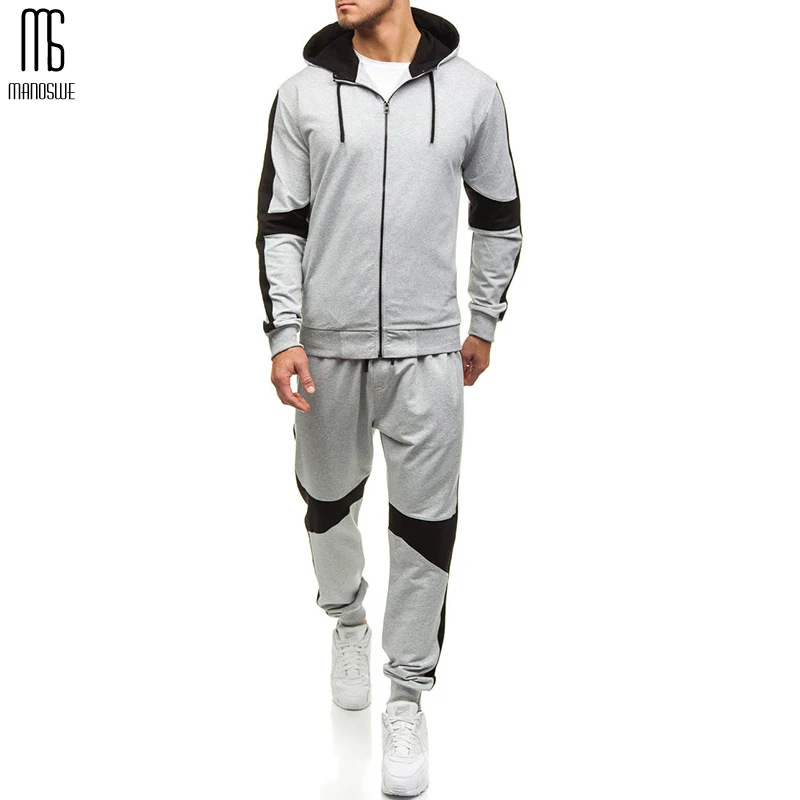 Осенне-зимний мужской комплект с толстовкой 2019 повседневный спортивный костюм