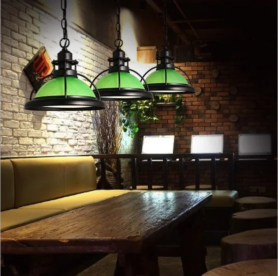 American Simple Modern Restaurant Bar Table Glass Shade Single Head Chandelier Industrial Style Creative Personality Hotel Lamp | Лампы и