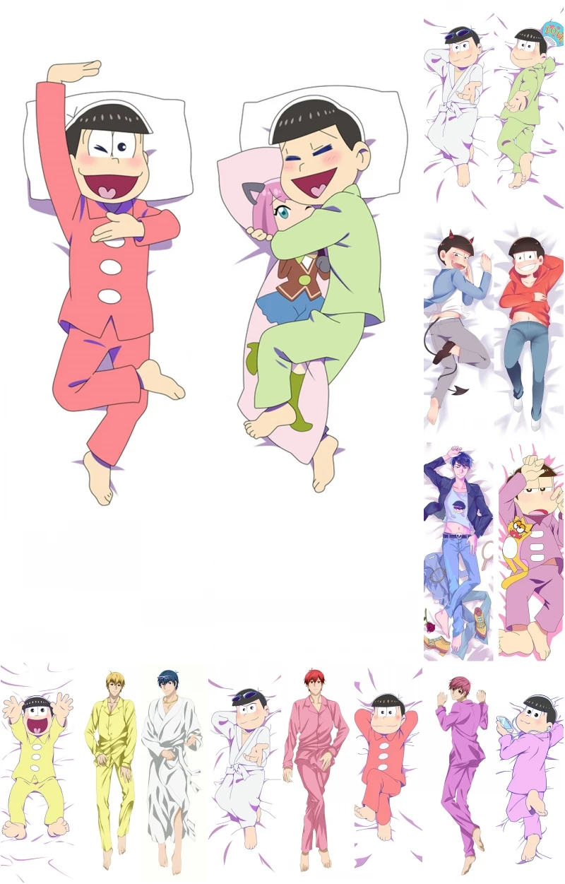 Anime Osomatsu-san Matsuno Karamatsu Choromatsu Ichimatsu Todomatsu Jyushimatsu Cosplay Dakimakura Pillow Case Hugging Body Prop |