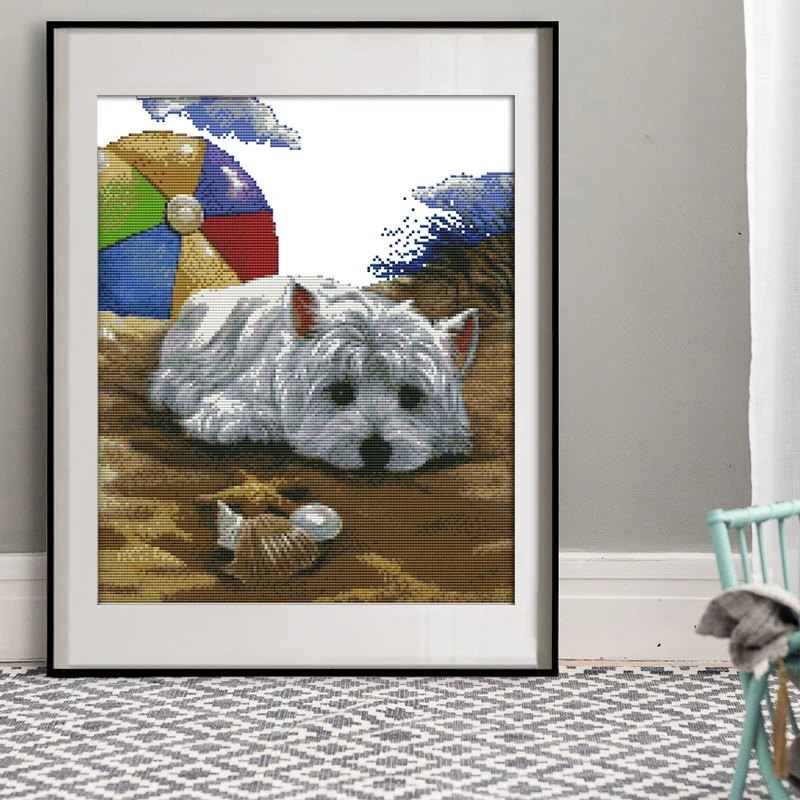 Набор для вышивки крестиком Joy Sunday с изображением собаки влюбленных Китайская