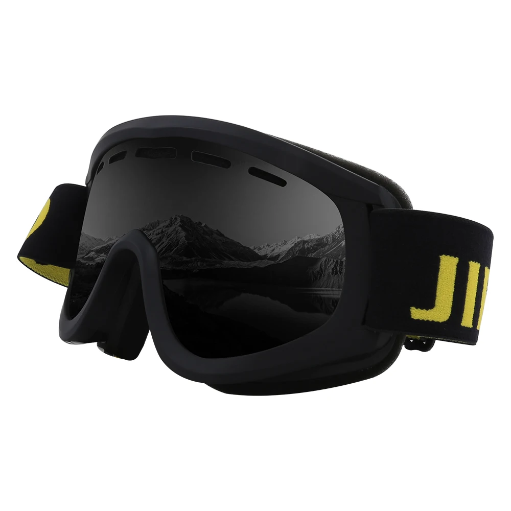 Jiepolly очки для мотокросса MTB для езды на горном велосипеде Солнцезащитные очки OTG двухслойные линзы анти-туман ветрозащитный Ретро gafa мотоцикл - Цвет: black