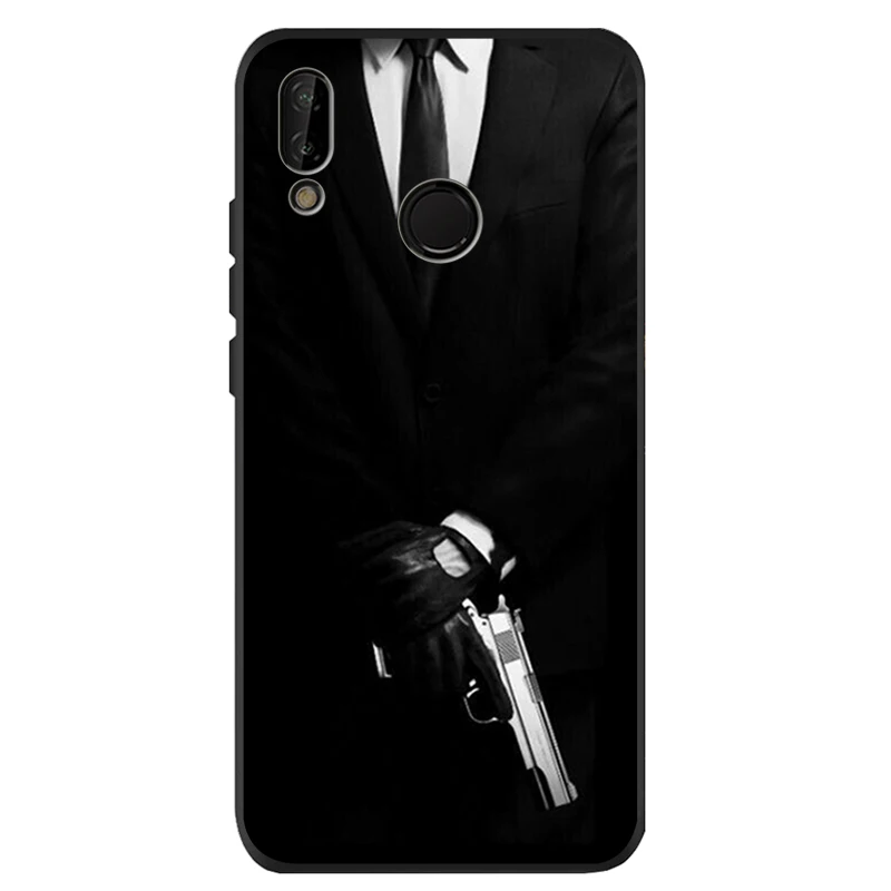 Чехол для huawei P40 P30 P20 P10 Pro P9 Lite Psmart 2019 Y6 Y9 мягкий черный силиконовый | Мобильные