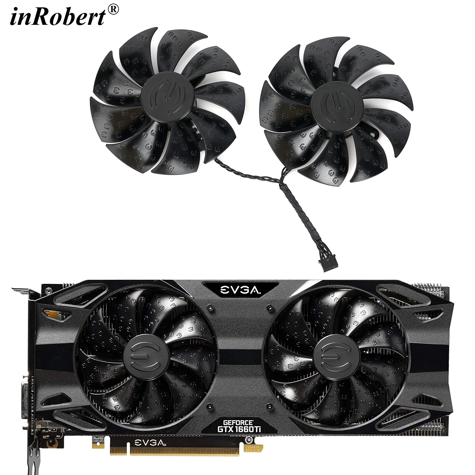 

Вентилятор видеокарты для EVGA GTX 1660 Ti XC Ultra игровой, 87 мм