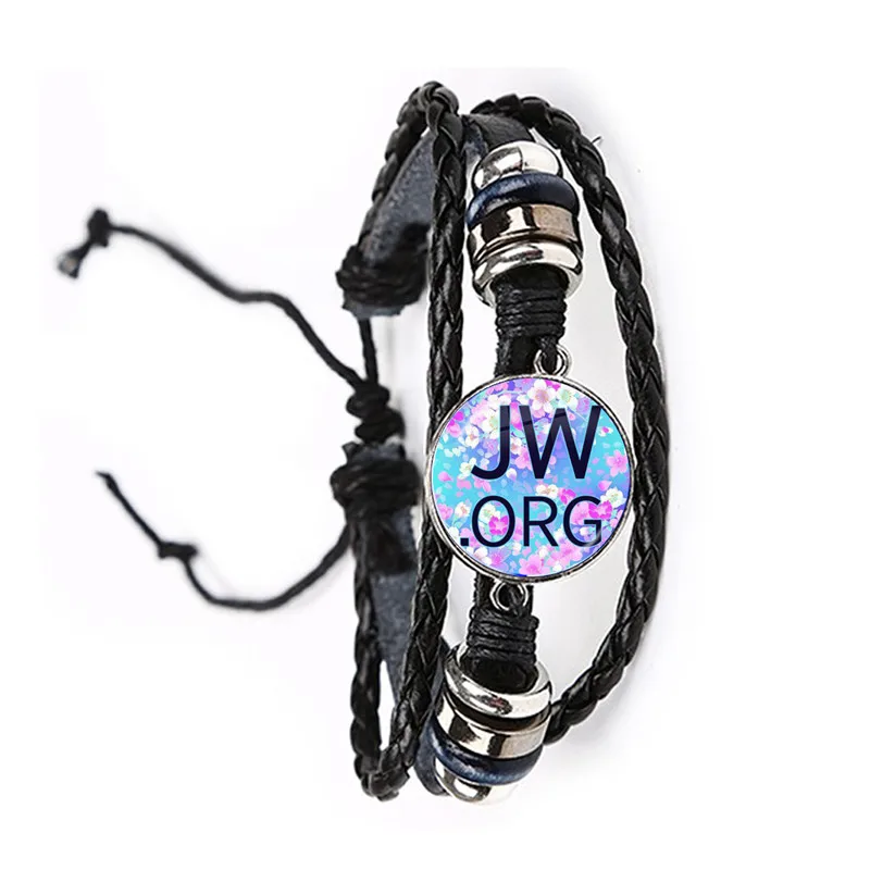 2020 New Arrival JW.ORG Bracelet Steampunk Jehovah's Witnesses Glass Photo Cabochon Black/Brown Leather Bangle Jewelry Gift | Украшения