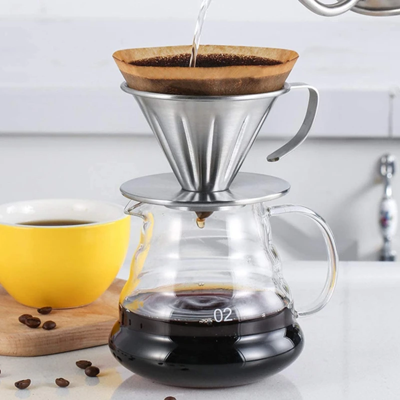 Капельница для кофе Pour Over металлический конусный фильтр многоразового