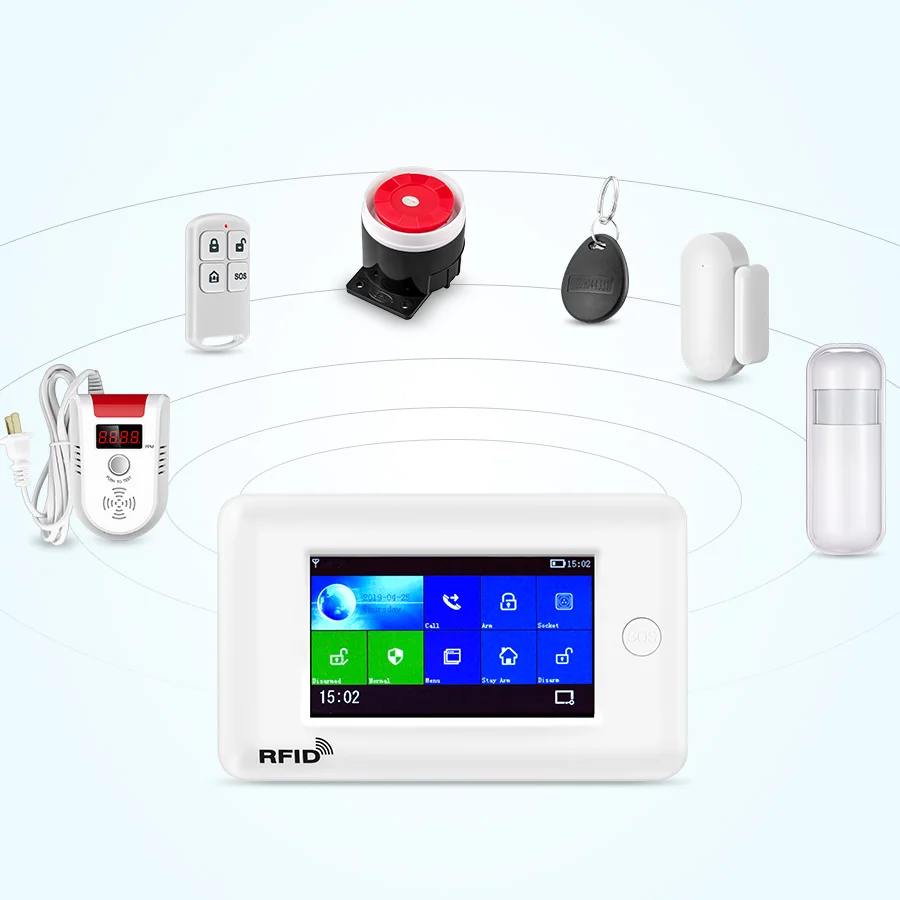 FUERS PG106 GSM wifi сигнализация 2G 3g домашняя охранная противоугонная система 4 3 дюймов
