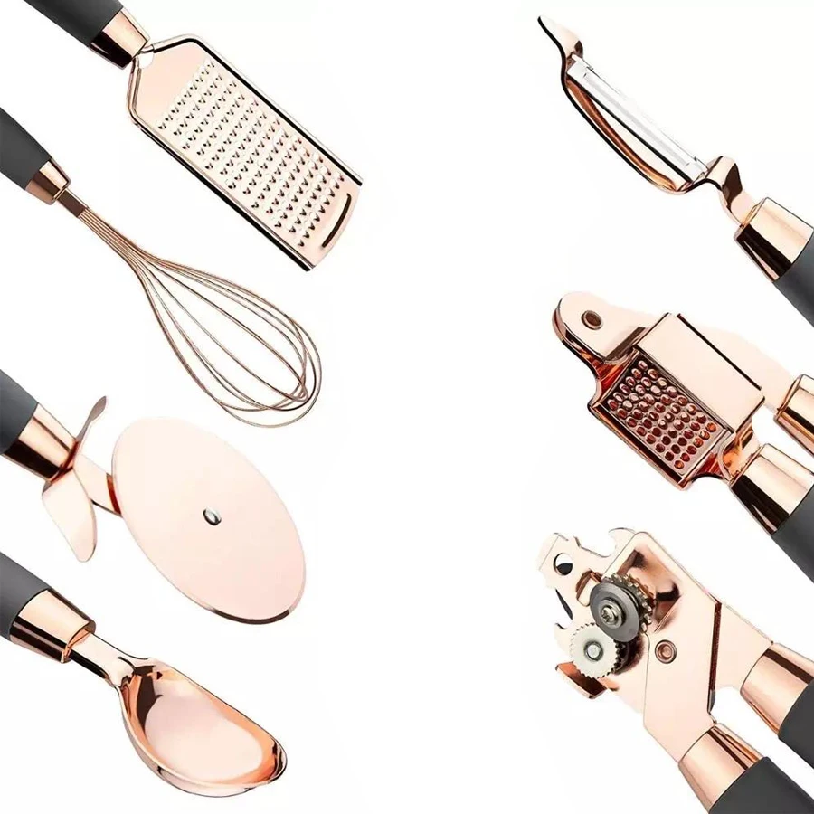 stainless steel kitchen utensils set high quality can opener peeler pizza cutter garlic press cheese grinding cooking gadgets free global shipping