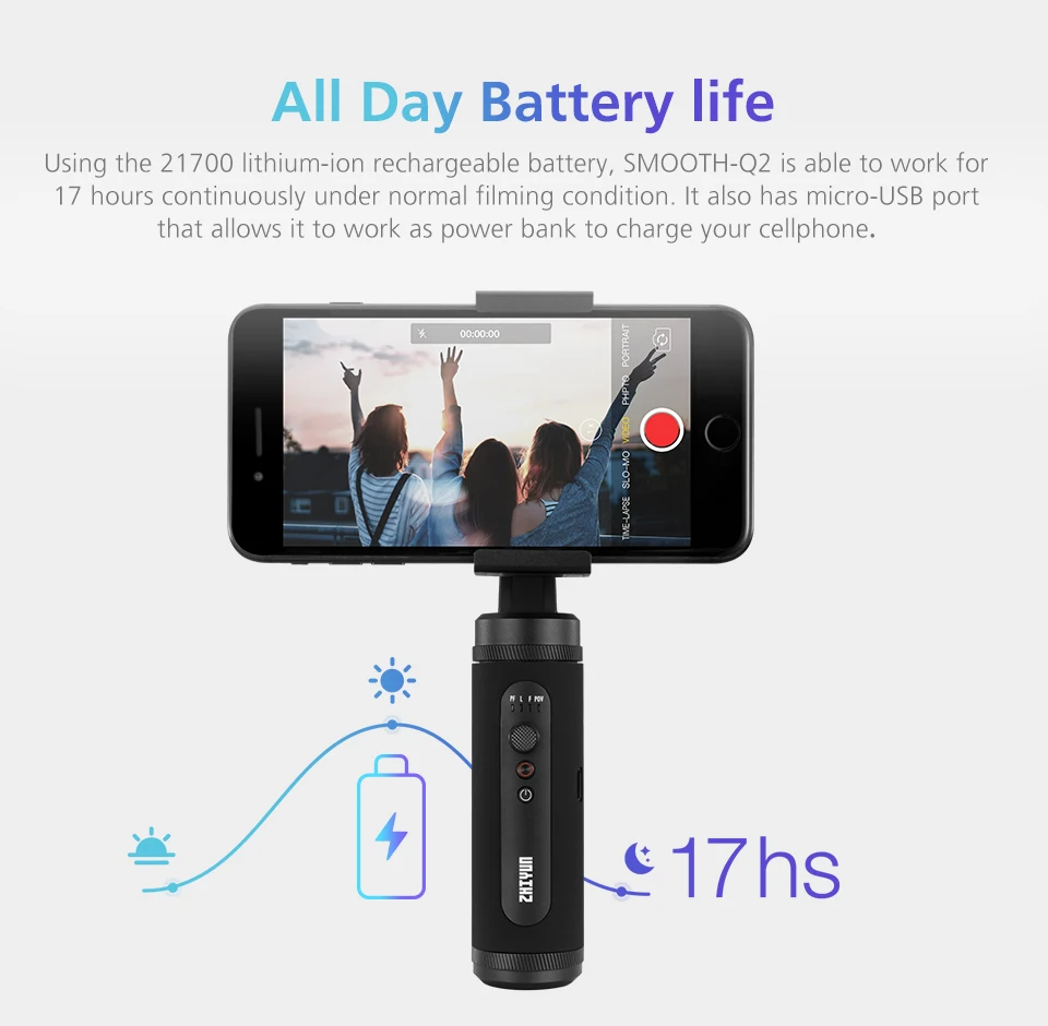 Zhiyun Smooth Q2 3-осевой ручной смартфон Gimbal стабилизатор pk DJI Osmo Mobile 3 2