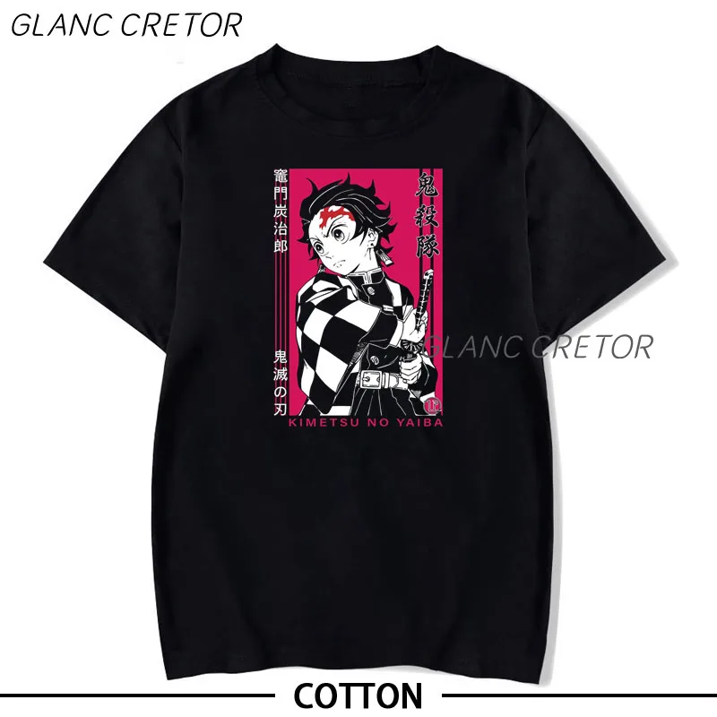 

2021 Demon Slayer Short-sleeved Aesthetic Japanese T-Shirt Harajuku Cartoon Tee manga Graphic Tees