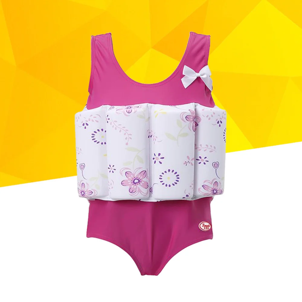 

Floral Pattern Float Suit Toddler Swimsuit Kids Swim Training Aid Vest Suit with Removable Buoyancy Float for Toddler Gir
