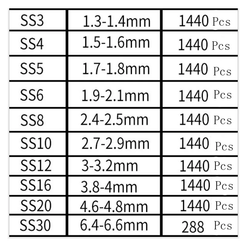 Swarovsky смешанные цвета SS3 SS30 1440Pcs супер блестящий Crystal AB Стразы с плоским задним