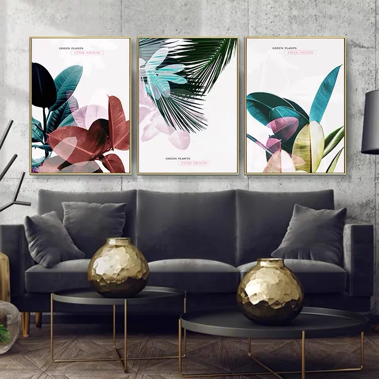 

Living Room Decor Poster Tropical Green Plant Art Picture Blue Banana Palm Tree Leaf Nordic Painting For Home Decor Canvas Print