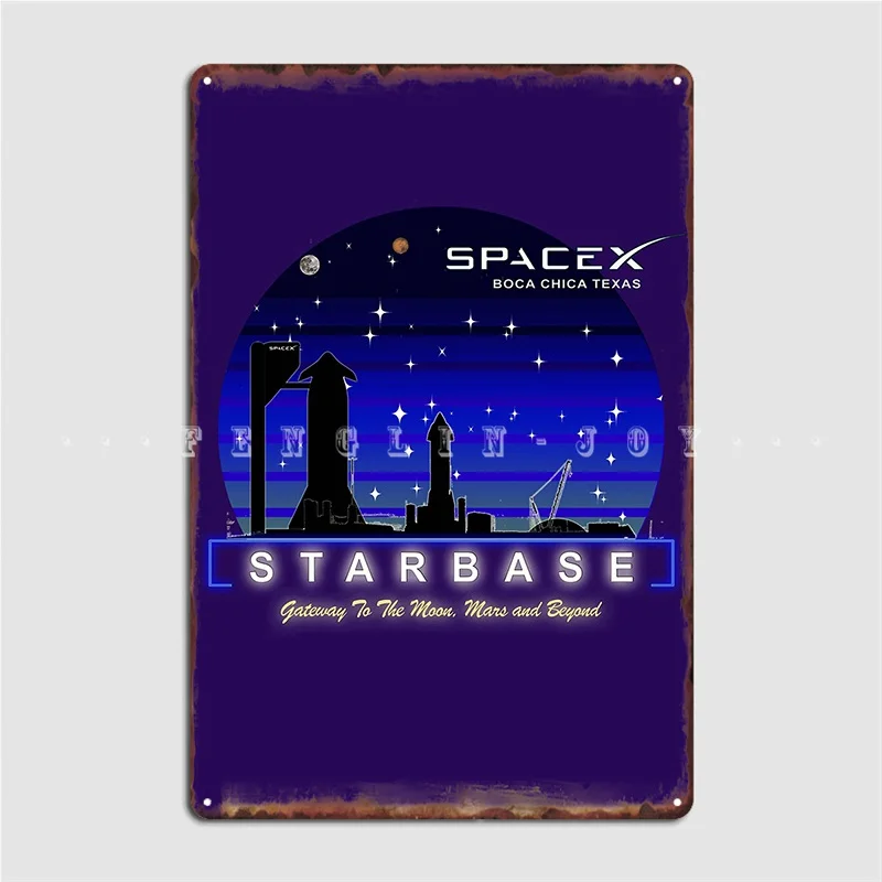 

Металлический плакат Spacex в стиле бока Чика, Техасский плакат на стену клуба, бара