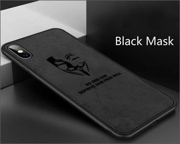 Для Iphone 7 Чехол 8 6 6s Plus X Xs Max Xr тканевый текстурный силиконовый чехол для телефона V для Vendetta тканевый Мягкий защитный чехол Coque