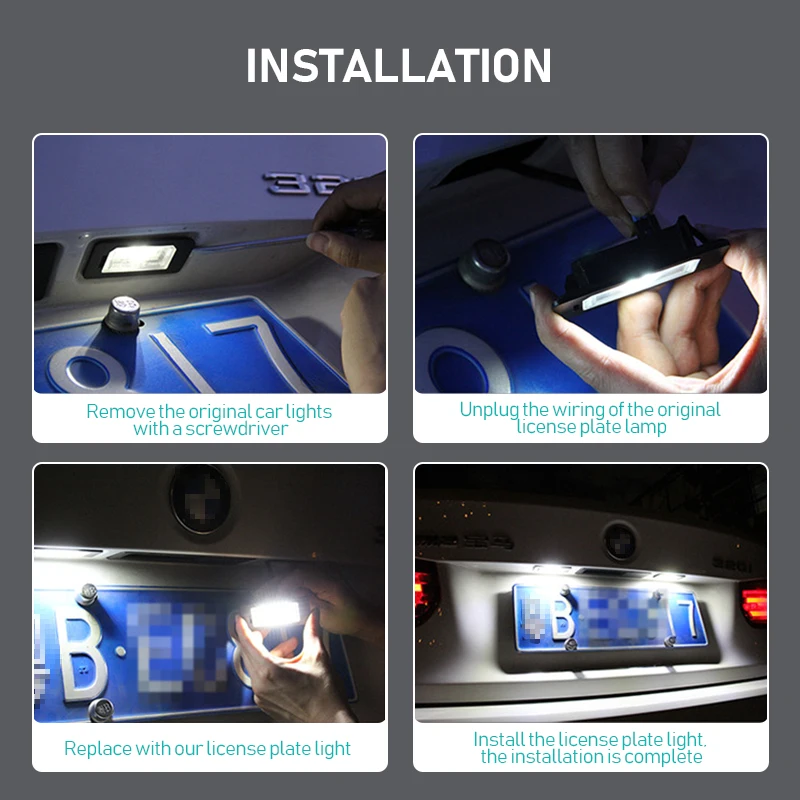 

Car Canbus LED Number License Plate Light For Ford Focus 5D Fiesta Mk6 JA8 Mondeo MK4 C-Max MK2 S-Max Kuga Galaxy 6000K White