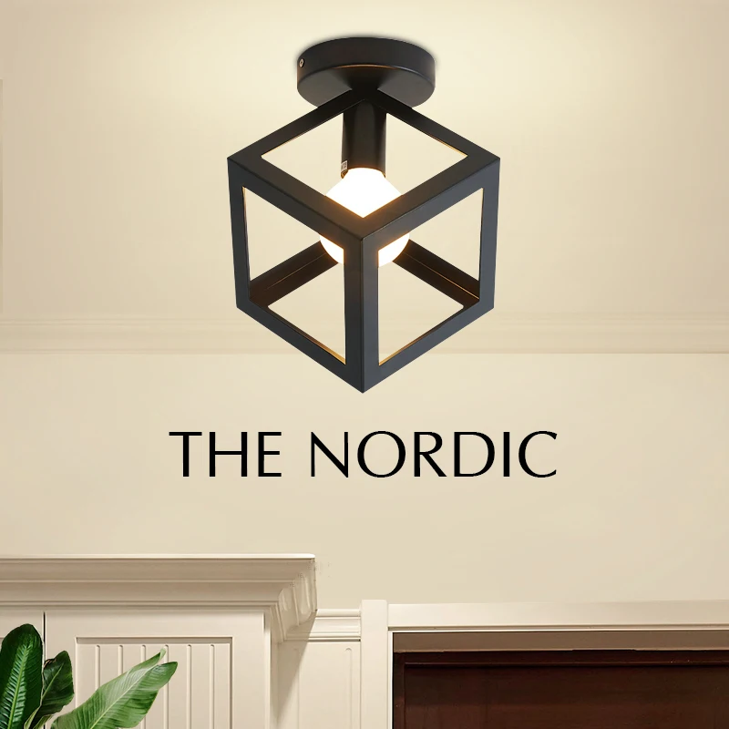 Винтажный потолочный светильник в стиле индастриал с утопленным креплением