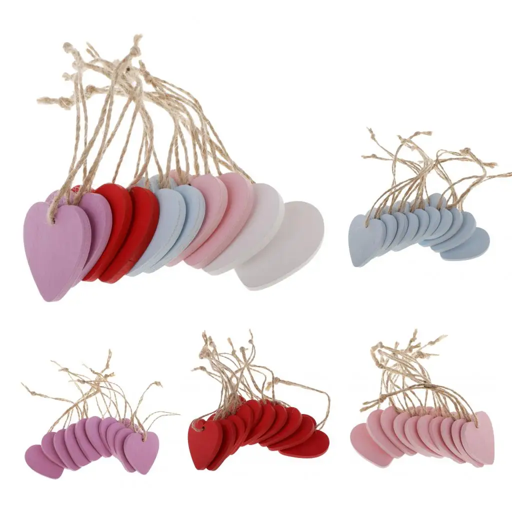 10 шт Висячие деревянные любовь сердце украшение подарок дверь стены тег