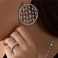 hibride fashion aaa cubic zirconia brilliant elegand circle round big stud earrings for women earring fashion jewelry e 534