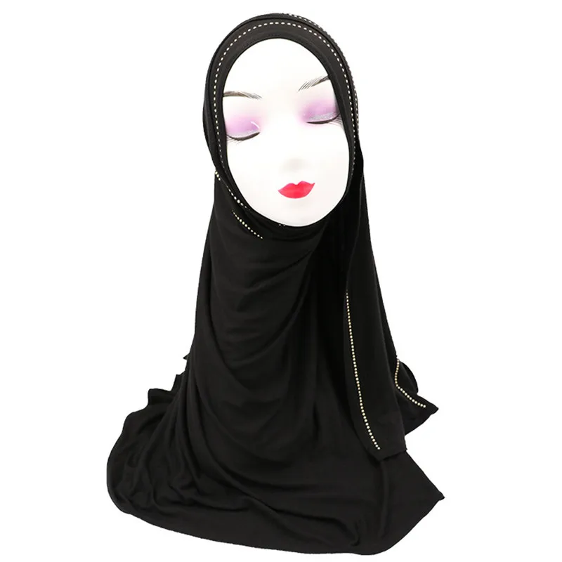 Мусульманский женский трикотаж хиджаб шарф femme Мягкий головной платок foulard musulman