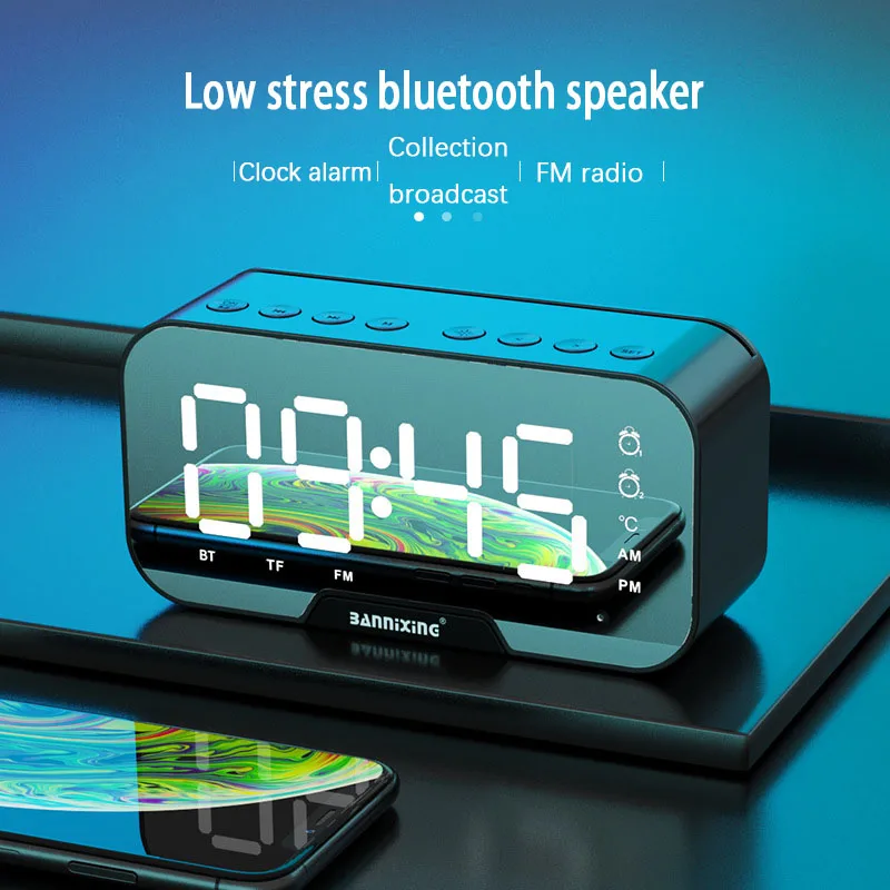 Беспроводной Bluetooth-динамик маленький мини-будильник портативная пушка