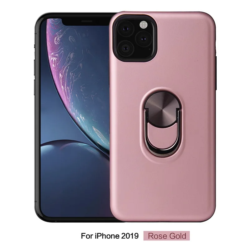 Rose Gold Чехол для телефона для iPhone 11 Pro XR X 10 TPU Скрытая подставка с автомобильным магнитом чехол для iPhone 6 7 8 Plus XS MAX Capa Fundas - Цвет: Rose Gold