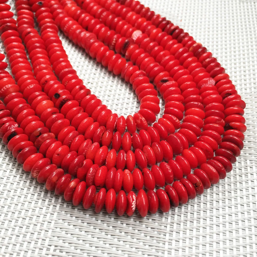

2020 New Ladies Ornaments Exquisite Gift Red Coral Abacus Bead Size 3x8mm