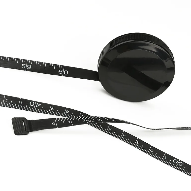 

Измерительная лента 1,5 м, черная швейная мерная лента, измерительная лента для тела и ткани, лента для измерения талии, Швейные аксессуары