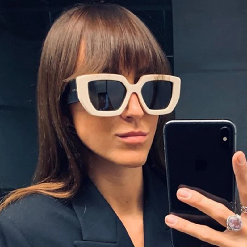 Винтажные Квадратные Солнцезащитные очки с широкой оправой для женщин 2020 новые