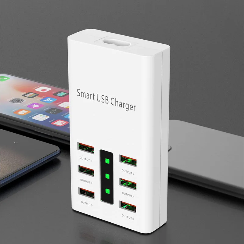 

Portable 6 Port 30W High Power Charging Source Adapter Suitable for IPhone Multi-port Charger iphone Charger Cable Xiaomi Phone