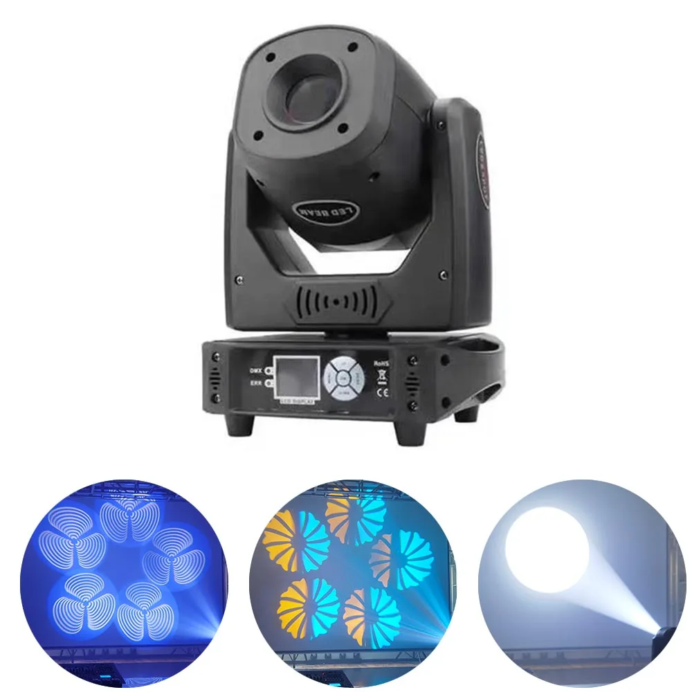 

120W LED Beam Wash Spot Moving Head Lights DMX512 Control Rainbow Effect Static Rotating 2IN1 Gobo DJ Show Disco Party Light