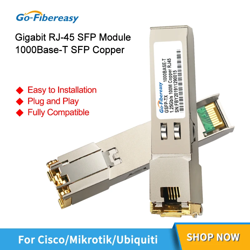 Гигабитный коммутатор SFP RJ45 волоконно-оптический модуль на медный для