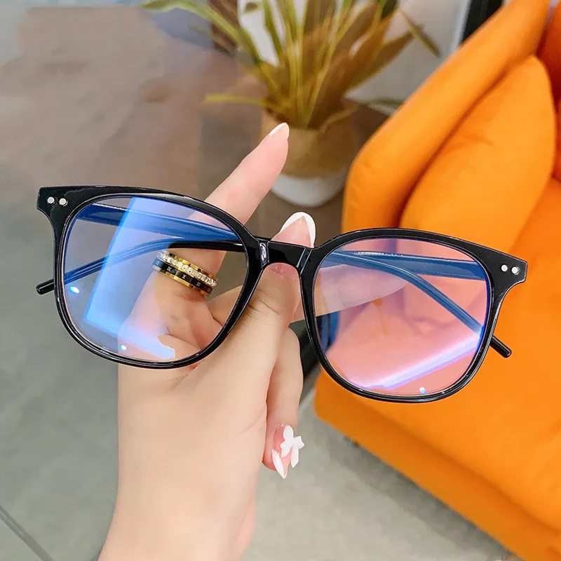 

Anti-Blue Light Eyeglasses Women Men Computer Goggles Glasses Vintage Square Eye Wear Frames Trendy Fat Mirror Plastic