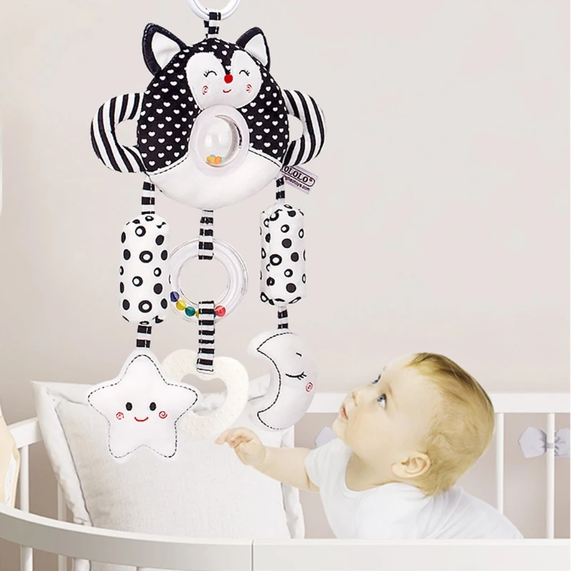 

Игрушка-погремушка для детской коляски, подвесной Колокольчик для детской коляски, мультяшная кукла-животное, сенсорные игрушки для детско...