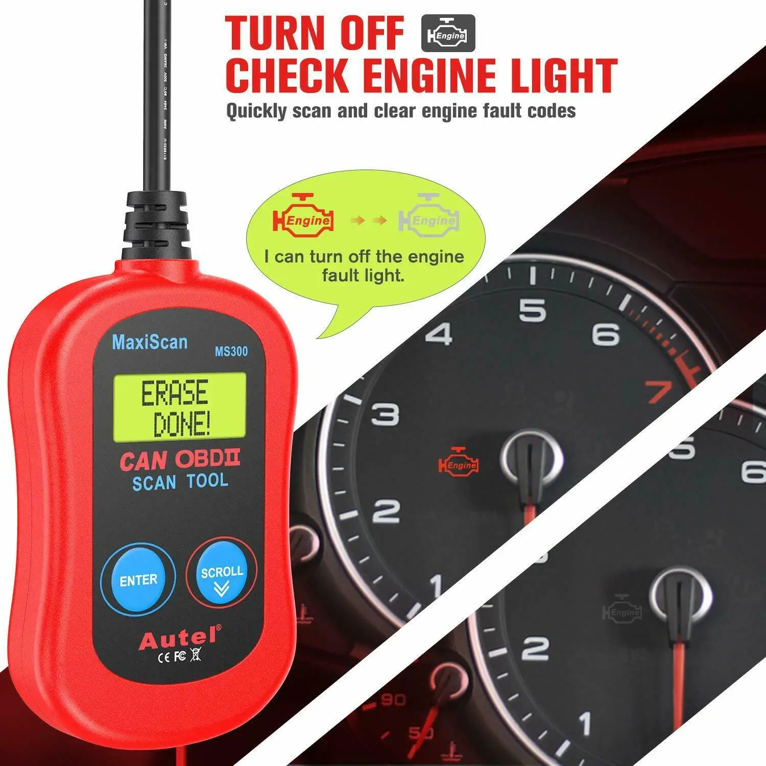 Автомобильные аксессуары Autel MaxiScan MS300 OBD2 диагностический сканер для автомобилей