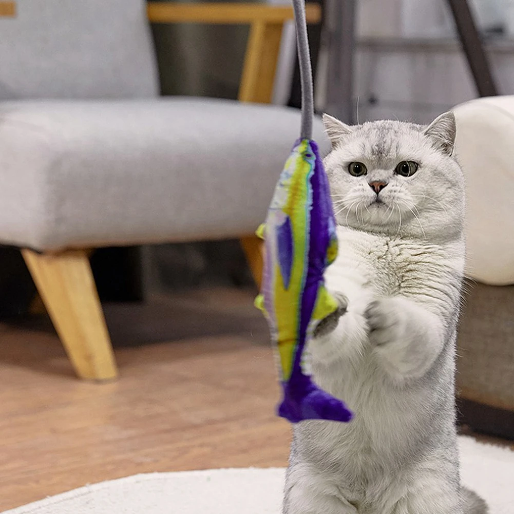 

Pet Funny Cat Stick Simulation Jumping Fish Toy Interactive Gifts Cat Catnip Toys Stuffed Pillow Doll Simulation Playing Toy