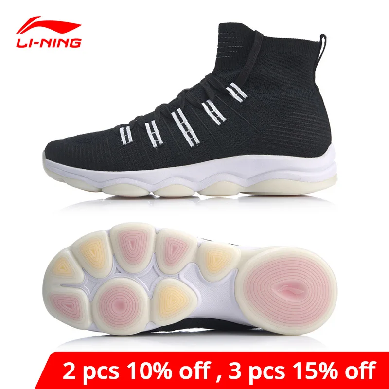 Мужская Спортивная обувь Li Ning дышащие кроссовки из моно-пряжи с высоким вырезом
