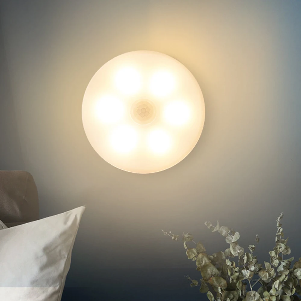 Usb Ночной светильник с датчиком движения шкаф прикроватная лампа для кухни