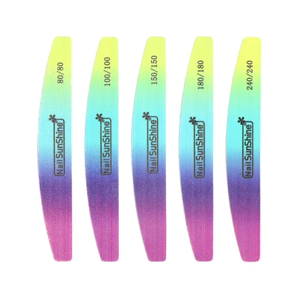 

Rainbow Nail Files Buffer For Nail Care Professional Strong Thick Sanding File 80/100/150/180/240 Limas Tool Supplies