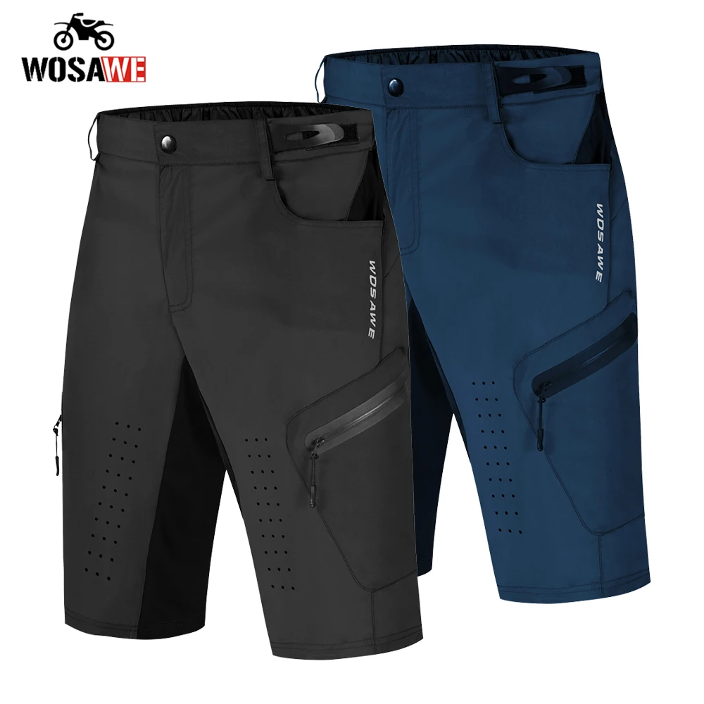 WOSAWE Мужские мотоциклетные шорты Свободные дышащие водонепроницаемые свободные