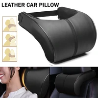 memory foam car neck pillow pu leather car pillow waist rest pillow seat back rest lumbar cushion for car accessories