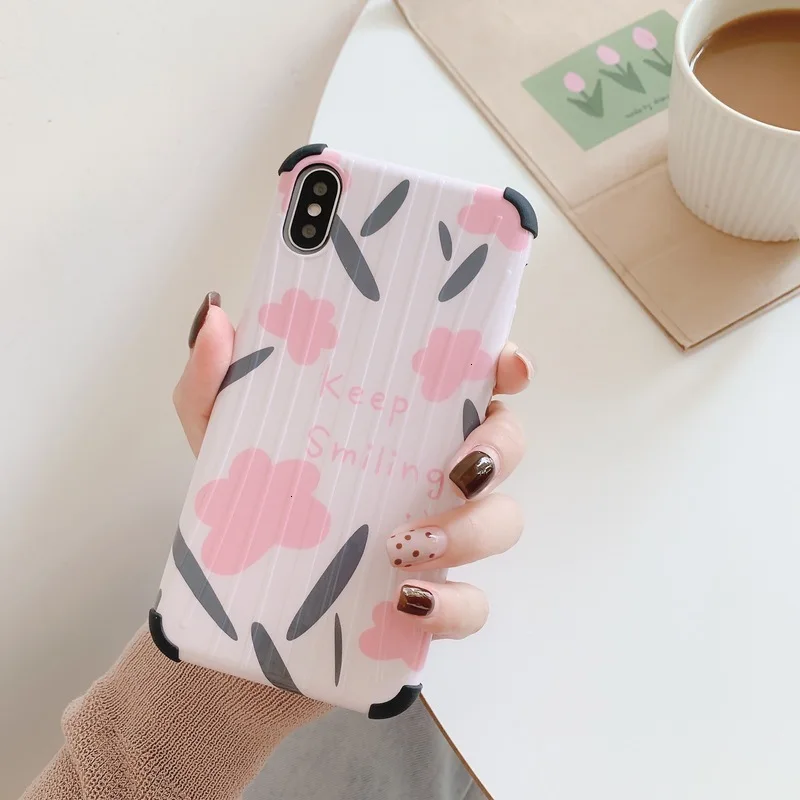 Свежий чехол для телефона со смайликами и цветами iPhone11 X XS XR XSMax 8 7 6S PluS