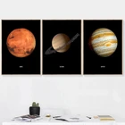 Картина на холсте, плакаты и принты, Настенная картина для гостиной, Современная планета, космос, земля, луна, венерина, солнце, Сатурн, настенное искусство