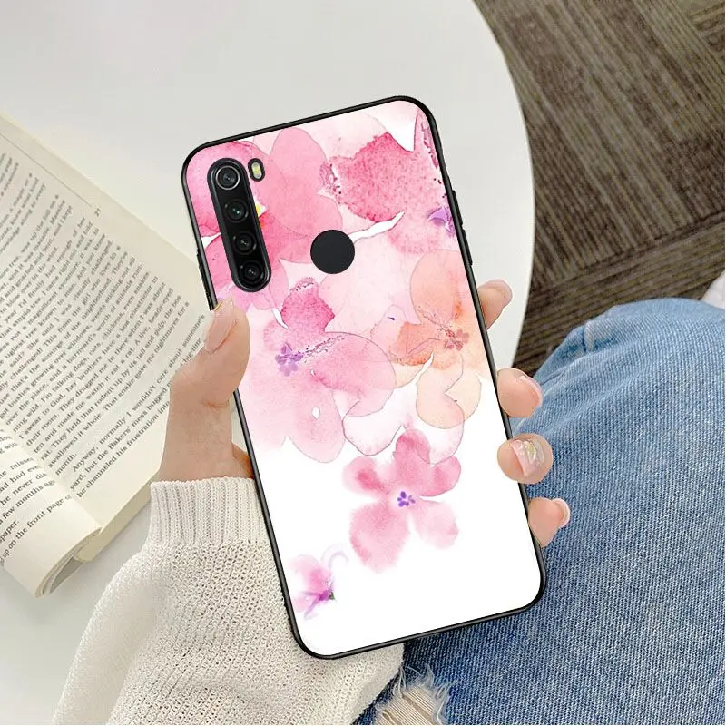 Красочные живописи тушью цветы задняя крышка чехол для телефона Redmi 8 K20 Note4 Note5 5A 7