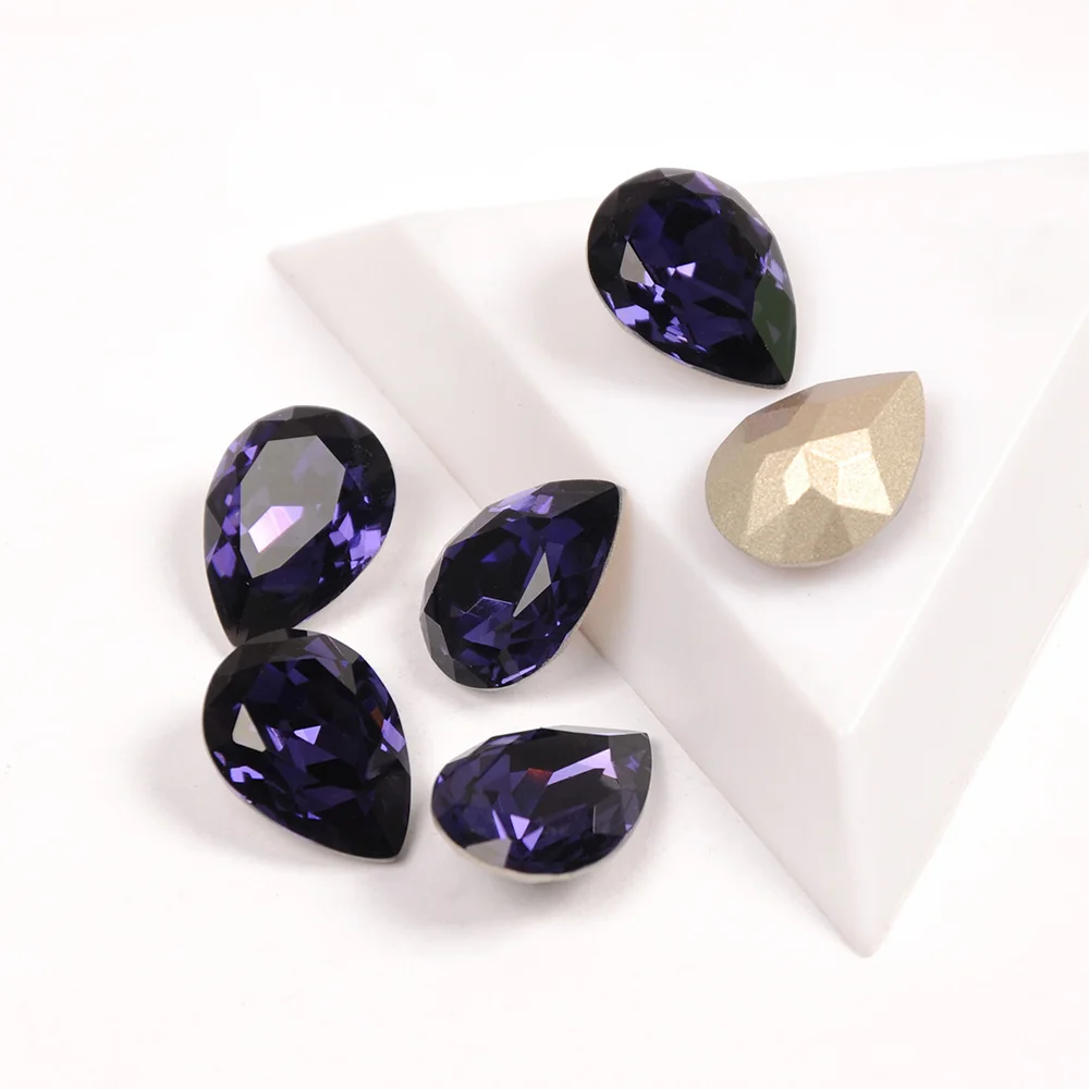 Янруо КАПЛЕВИДНАЯ фиолетовая бархатная бижутерия алмазные камни все для