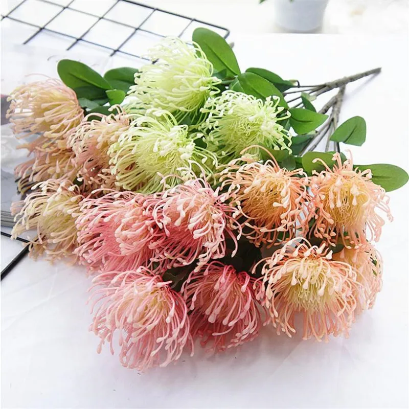 6 шт. поддельные игольница Fowers 16 93 &quotДлина моделирование Пластик Leucospermum Spp для
