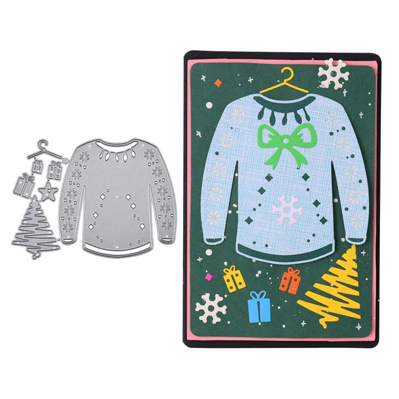 

YaMinSanNio Sweater Dies Christmas Tree Metal Cutting Dies New 2019 for Card Making Scrapbooking Embossing Cuts Stencils Crafts