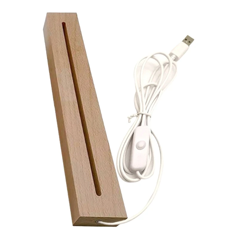 

Resin Art Rectangle LED Lights Display Base Crystal Wooden Lighted Base Stand R2LE