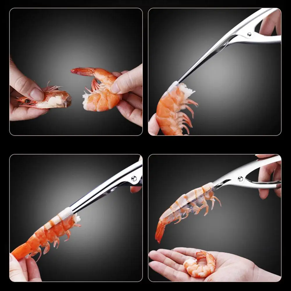 Shrimp Peeler Kitchen Appliances Portable Steel Shrimp Deveiner Supplies Lobster Tools Practical Kitchen Fishing Knife N3P4