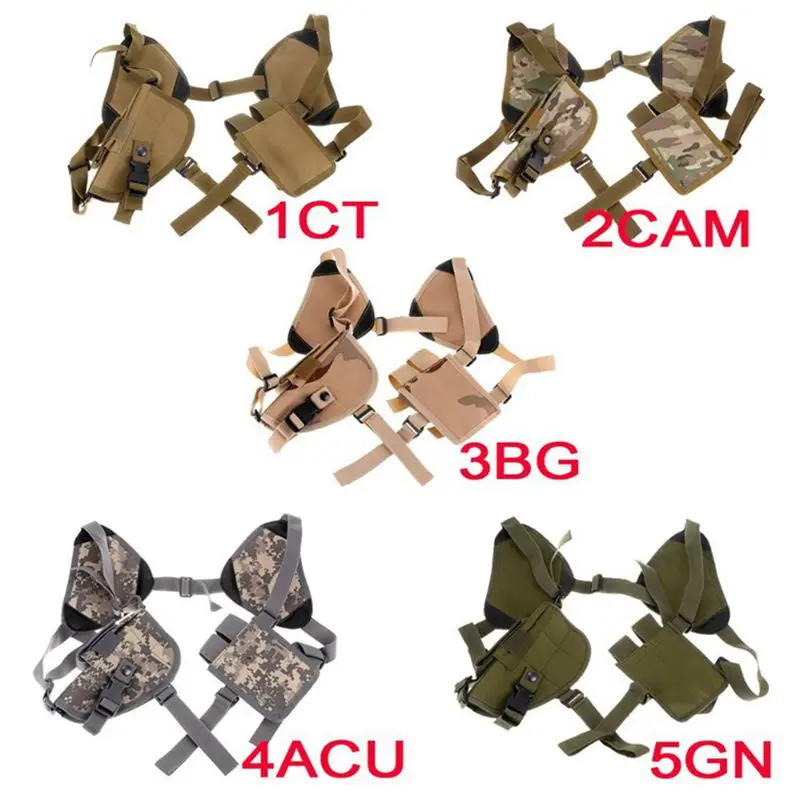 

Airsoft Universal Tactical Shoulder Gun Holster with Magazine Pouch Camouflage Hand Gun Holster for Glock Beretta Colt Sig Sauer